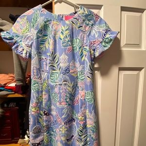 Lilly Pulitzer Kerstin Stretch Shift Blue Peri Lapis Lanterns